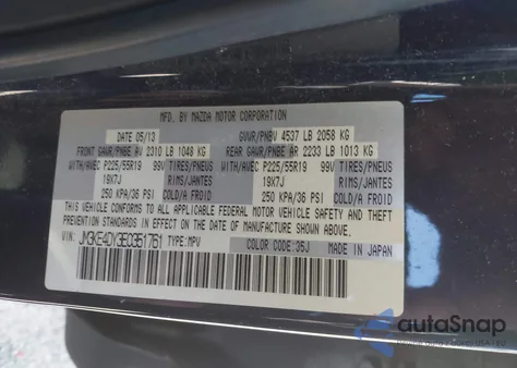 2014 Mazda Cx-5 Grand Touring z USA, uszkodzony, nr VIN JM3KE4DY3E0351761